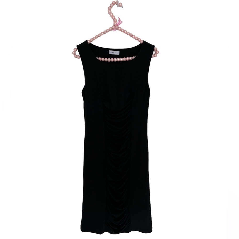 Ruched Calvin Klein Little Black Dress, Size S